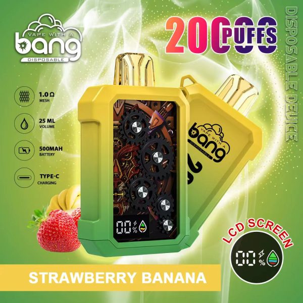 Bang 20000 20k Puffs Disposable Vape 0% 2% 3% 5% Nicotine 12Tastes LED Display Rechargeable Factory Direct